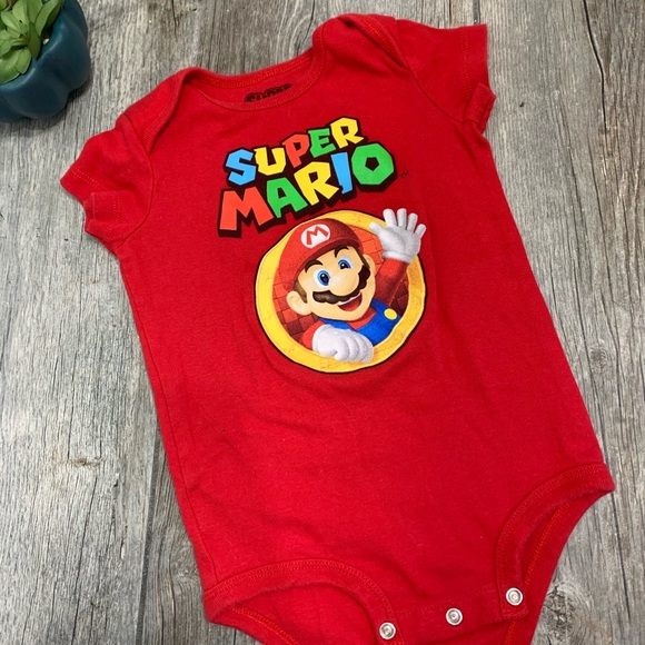 mario onesie baby